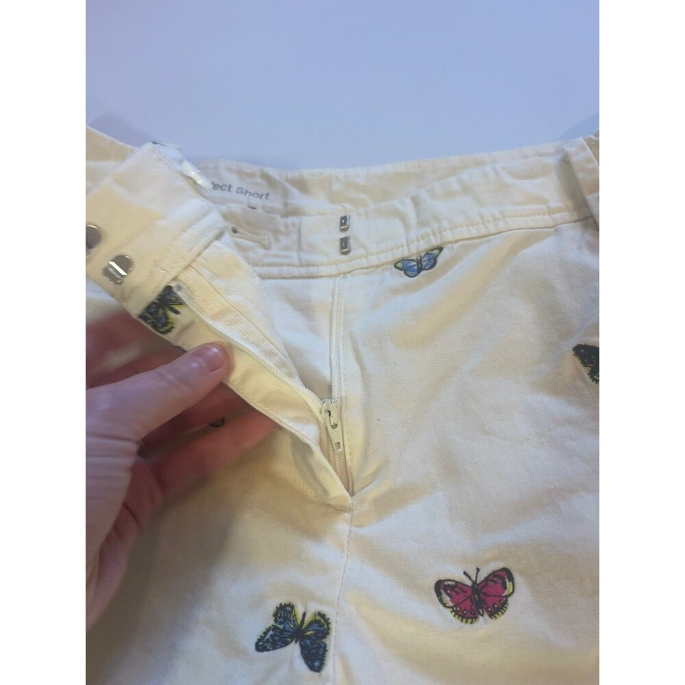 Talbots Perfect Shorts Butterfly Embroidered Stretch Bermuda Chino Women’s 10. - Picture 5 of 13